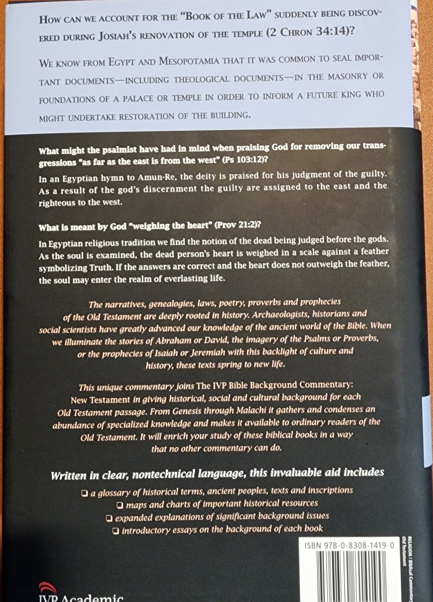 The IVP Bible Background Commentary Old Testament  by John Walton Victor Matthews Mark Chavalas