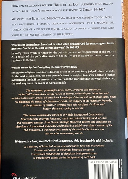 The IVP Bible Background Commentary Old Testament  by John Walton Victor Matthews Mark Chavalas
