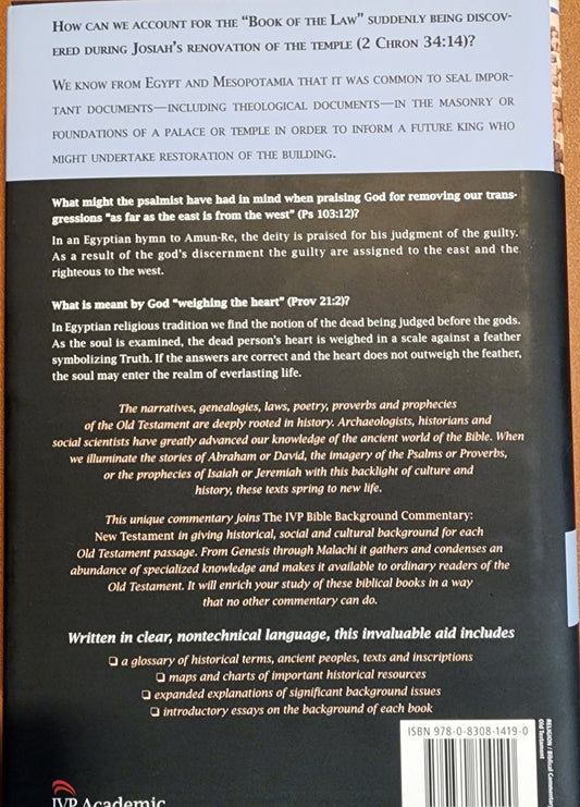 The IVP Bible Background Commentary Old Testament  by John Walton Victor Matthews Mark Chavalas