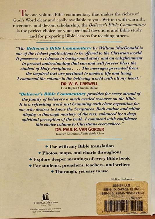 Believer's Bible Commentary by William MacDonald
